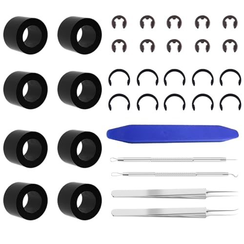 Moalaok Rubber Roller Replacement for Cricut Maker 3/Maker (33-Pack) + Anti-Slip Clips & Pro Weeding Tools | Quick Snap-On Install | Heat-Resistant