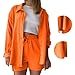 Maternity Sets Matching Sets Women Clothing Short Set Shirt and Shorts Set Women Orange
