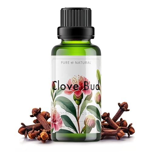 Image of Esslux Clove Essential Oil for Oral Care | 100% Natural Clove Oil for Teeth & Gums | Ideal for Hair, Skin, and Soap Making | Warm, Spicy Scent for DIY Projects, 90 ML