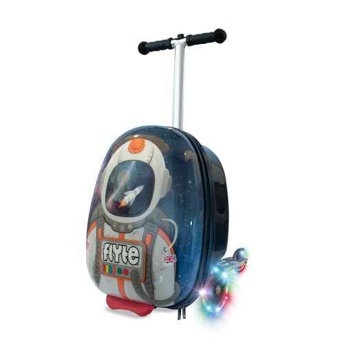 Flyte Maleta Plegable para niños, 18 Pulgadas, rígida, con Ruedas, 2 en 1, Capacidad de 25 litros, Gray, 18 