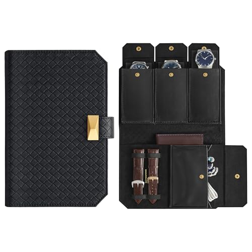 【REGALO PER IMPRESSIONARE】Elegante e funzionale, questa custodia da viaggio per 3 orologi è un ottimo regalo per compleanni, anniversari o qualsiasi occasione speciale, sia per un appassionato di orologi che per un viaggiatore d'affari