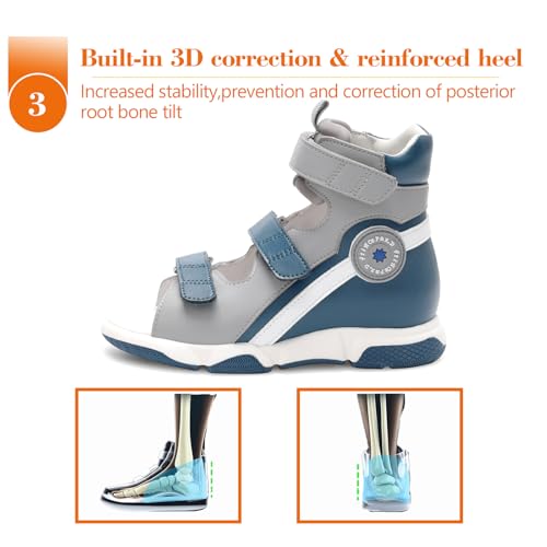 Orthopedic Sandals for Toddlers with Arch Support,Kids High Back Ankle Supportive Shoes3