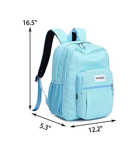 Image of abshoo Classical Basic Womens Geometry School Backpack For College Teen Girls Water Resistant Bookbag (Geometry Blue)