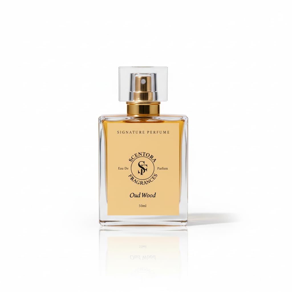 Scentora Fragrances Oud Wood 50ml Extrait De Parfum | Unisex Long Lasting Luxury Perfume | Exotic Smoky & Woody Intense Fragrance | Ideal for Gifting