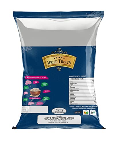 Image of Dried Treats Makhana 500 Grams (2 X 250 Grams) Fit for Fasting Crunchy and Gluten-Free Fox Nuts Rich in Protein Ideal for Healthy Snacking Phool Makhana for Roasting & Cooking (Pack of 3)