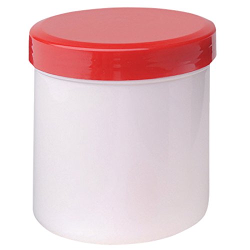 neoLab Polypropylen Schraubdeckeldosen, 250 ml Kapazität, Weiß/Rot, 69 mm Durchmesser, 78 mm Höhe, 15 Stück