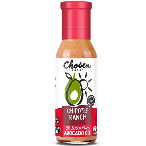 Chosen Foods Avocado Oil-Based Dressings and Marinades Non-GMO, Gluten and Canola Free Chipotle Ranch, 8 Fl Oz