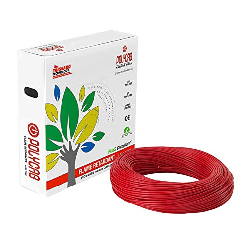 Image of Polycab 2.5Sqmm x 90mtr Advanced Triguard Technology FR-PVC Wire (Red)