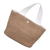 ANDRESLAD Klassische Woven Strandtasche für Damen Robuste Einkaufstasche Hochwertigem Material für Strand Reisen und Alltag