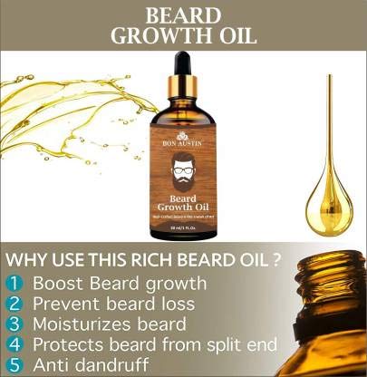 Image of 100% Natural Beard Growth Oil- For Stimulating fast Beard Growth Hair Oil Combo pack of 3 Bottles of 30 ml(90 ml)