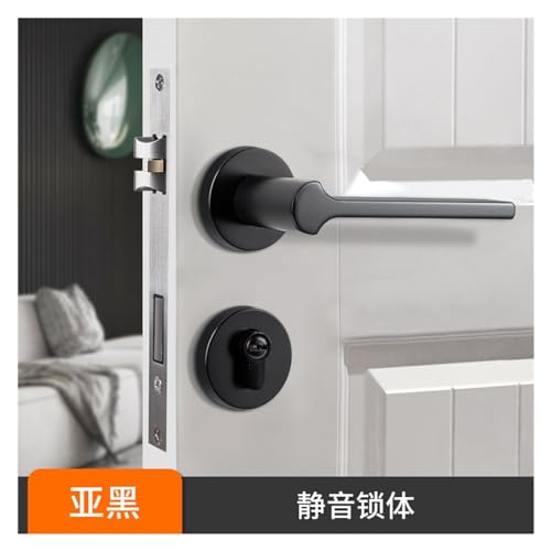 Manija de puerta interior magnética dividida dorada para cuartos de madera 3