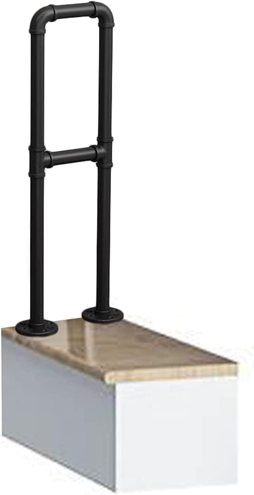 Meiiron Staircase Handrails, Metal Stairs Handrail Railing - Balusters, Transitional Stair Rail, U Type Wrought Iron Anti-Skid Balcony Guardrail, 1-Steps Reinforced Crossbar, 1Pc (Size : 85cm)