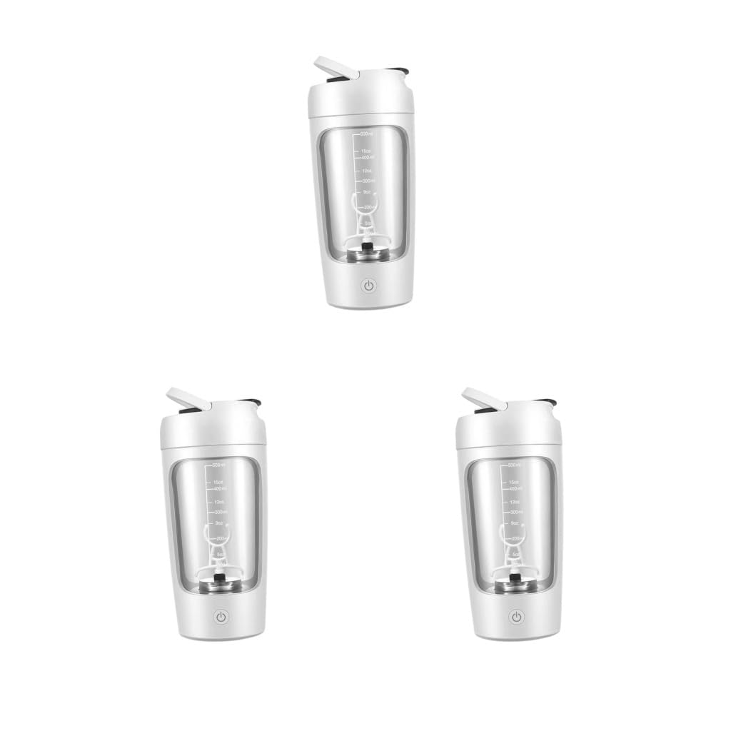 Lot de 3 shaker de protéines électriques portables pour lait, milkshakes, café blanc, 20 x 9,2 x 9,2 cm
