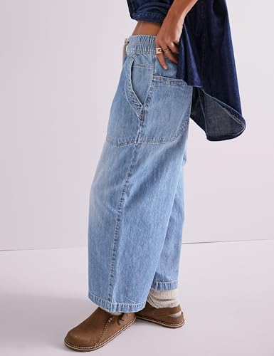 Wide Leg Jeans for Women Trendy Elastic High Waist Boyfriend Denim Pants Ankle Baggy Jeans with Pockets4