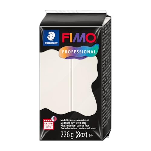 STAEDTLER Polymer Modelling Clay - FIMO Professional - Oven Bake Clay - Porcelain, 226g - 1 Block, 8042-03