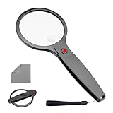 10X 30X Magnifying Glass for Reading, Upgraded Handheld Magnifier with 3.9 inch Anti-Glare Lens, Foldable Handle for Close Work, Seniors Reading, Kids Nature Exploration, Hobby Observation