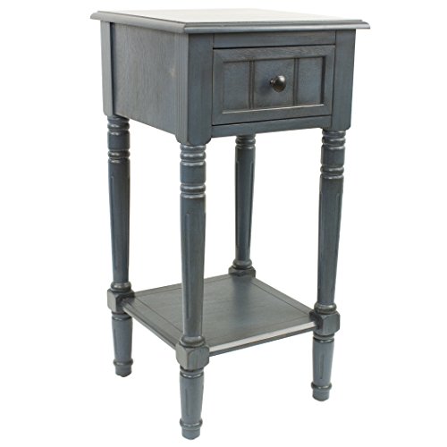 DÃ©cor Therapy Simplify One Drawer Square Accent Table, Antique Navy