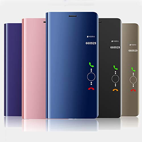 AFKCBU For Samsung Galaxy S20 FE 5G Slim Smart View Window Case Flip Mirror Cover (Black,For Galaxy S20 FE 5G)