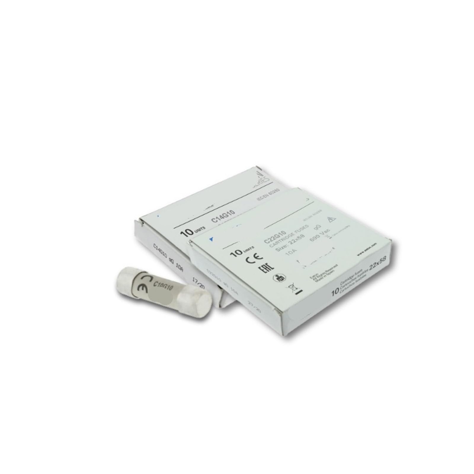 Fusible C10G10 10A 500V Grado cilíndrico 120kAIC Fusible
