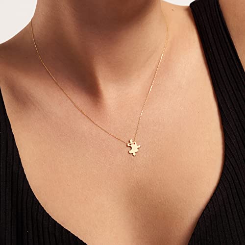 Gelin 14k Solid Gold Puzzle Piece Necklace for Women3