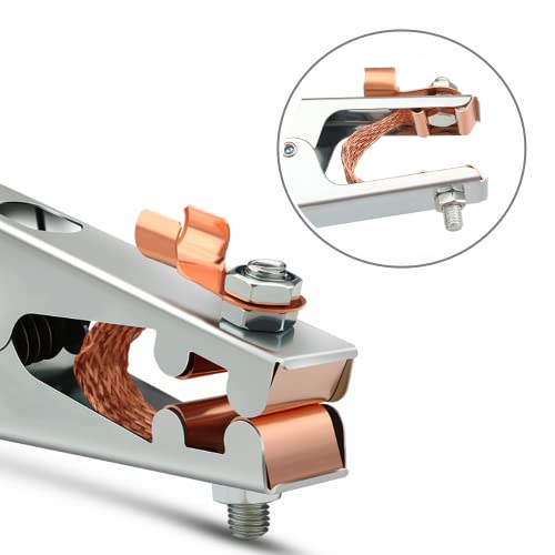 S Simder Ssimder Welding Electrode Holder Lead Arc Welding Ground Clamp And Welding Cable Dinse 10-25 Connector Plug Stick Electrode Holder Stinger Copper Jaw Holding Plier For 90A-600A Welder Machine thumb #5