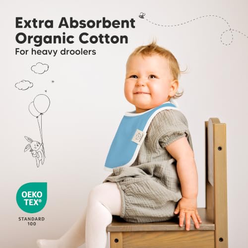 Image of KeaBabies 8-Pack Organic Baby Bibs for Drooling and Teething (Daybreak) | Soft Cotton Bibs for Baby Girl, Boy, Extra Absorbent, Easy to Clean & Put On, Toddler, Newborn, Infant 0-24 Months