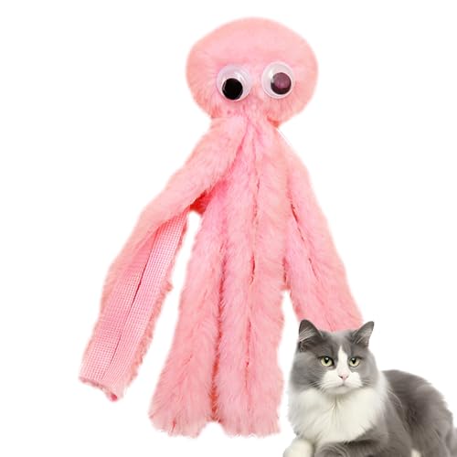 Katze Kauert Spielzeug - Weiche Plüsch -Zahnen Spielzeugkätzchen, Interaktive Kissen Tintenfische Katze Spielzeug | Sanfte Zähneputzspiele Spielzeugkatzen, Lustiges Haustier -Kauspielzeug Für Zahnen E