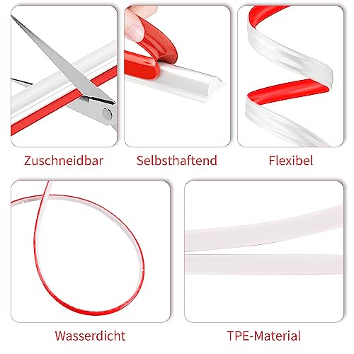 10 M 9x12mm Flexible Zierleisten Selbstklebend: Weiße Wandleiste Fliesenkantenleiste Paneelleiste Abschlussleiste für Wandkanten Fliesenkanten Boden Fenster Wandbordüre Schrank