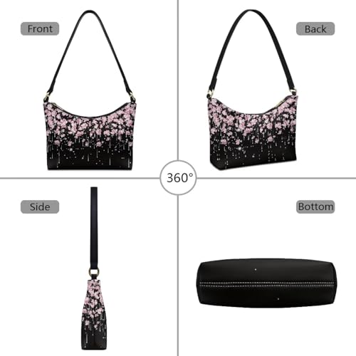 Image of Handbag for Women Leather Underam Shoulder Bag with Zipper Fashion Work Purse Waterproof Travel Wallet