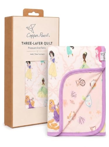 Image of Copper Pearl Jumbo 3-Layer Baby Blanket: Soft Baby Quilts for Boys and Girls | Breathable, Cozy, Toddler Blanket | Baby Quilt for Newborns | 46x46 Premium Polyester /Rayon | Disney Princess