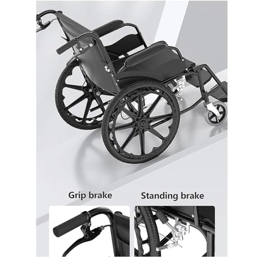 Transport-Wheelchair-Manual-Wheelchair-Whandbrakes-Transportation-Wheelchair-Ergonomic-Seat-Folding-Wheelchair-Load-100kg220lb-for-Adults-Mobility-aids