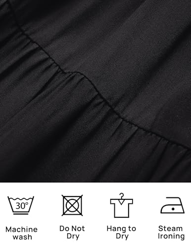 Image of ZESICA Women's Boho 2026 Summer Square Neck Puff Sleeve Off Shoulder Smocked Tiered Casual A Line Short Mini Dress