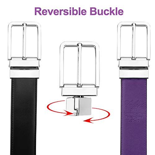 Falari Men's Reversible Dress Belt Genuine Leather (1 Belt 2 Colors)3