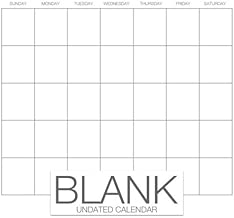 Blank Undated Calendar: Undated Monthly Calendar Book, 8.5 x 8.5, 12-Months Blank White DIY Calendar (Blank Calendar Series)