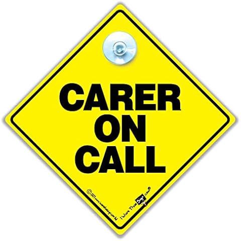 Carer On Call Vehicle Sign in Bright Yellow Cover