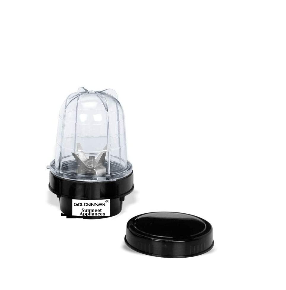 Goldwinner Bullet Jar for Mixer Grinder Small Pack of 1 (350 ML) ABS Transparent Juicer Jar, Black- NSA118-image-41