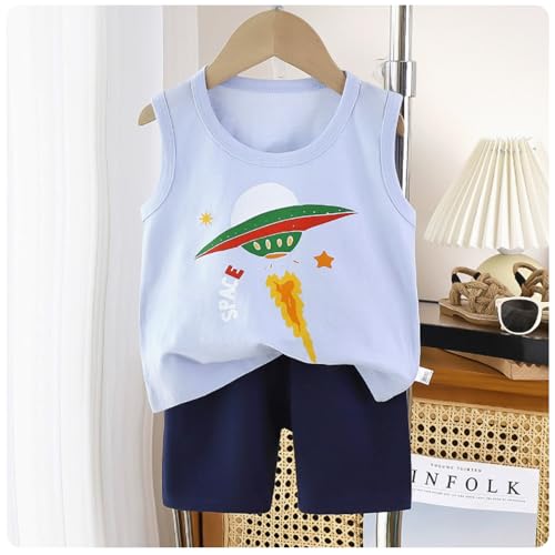 Image of Toddler Boys 4PCs Tank Top and Shorts Set Summer Clothes Cotton Outfits