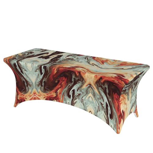 Nappe extensible rectangulaire marron élasthanne anti-plis