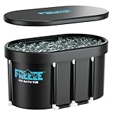 ISIDO Upgraded XL 129 Gal Oval Ice Bath Tub with Cover, Portable Cold Plunge Tub for Athletes Cold Water Therapy and Recovery - Ice Baths for Home Gyms Indoor use