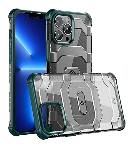 Image of Golden Sand [Explorer Series Apple iPhone 13 Pro Max Back Cover Shockproof Semi-Transparent Rugged Military Grade Phone Case, Certified Drop Protection, Military Green