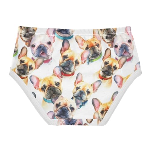 Joisal Girls Underwear Toddler 2t Cotton Panties for Girl Aesthetic Underpants Briefs Watercolor French Bulldog Face2