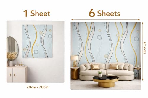 Image of Barebeauty 3D Wall Panel Wallpaper, Self Adhesive PE Foam Brick Sticker, Waterproof Wall Covering for Home Decor, 70 x 70 cm (Pack of 6, 31.62 Sq. Ft. Approx)