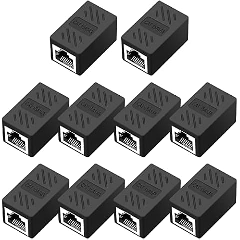 QINGLER RJ45 Cat6 Coupler Ethernet Extender Connector, 10 Pack Cover