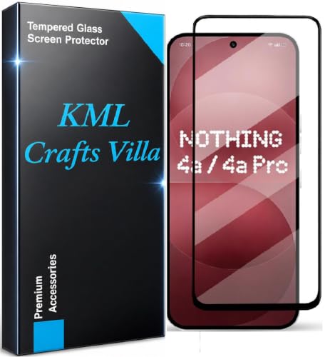 Image of KML Crafts Villa HD, Scratch, Tear Resistant Edge to Edge Tempered Glass Screen Protector Guard Suitable For Nothing Phone 4A / Pro