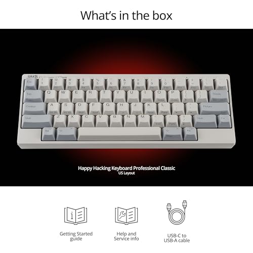 Image of HHKB - Happy Hacking Keyboard Professional Classic, White | Wired, USB-C, Mac, Windows, Printed | 2 Year Advance Exchange Warranty