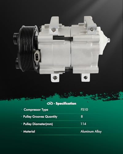 Image of SCITOO AC Compressor for Ford for E-350 Super Duty 7.3L 1999 2000 | Fast Cooling, Ultra Low Noise (≤72 dB) Air Conditioner Compressor for Summer, with Clutch, 5U2Z19V703YA F77Z19V703XARM