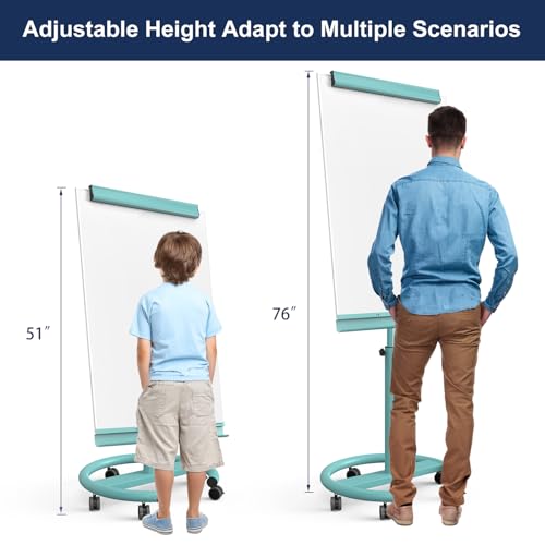 Image of TSJ OFFICE Rolling Whiteboard Standing - 40 x 26 Inches Mobile White Board