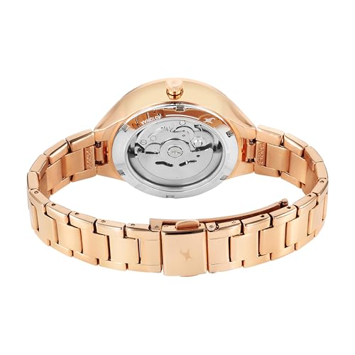 Image of Fastrack Women Automatics 2.0 Beige Dial Stainless Steel Strap Analog Watch