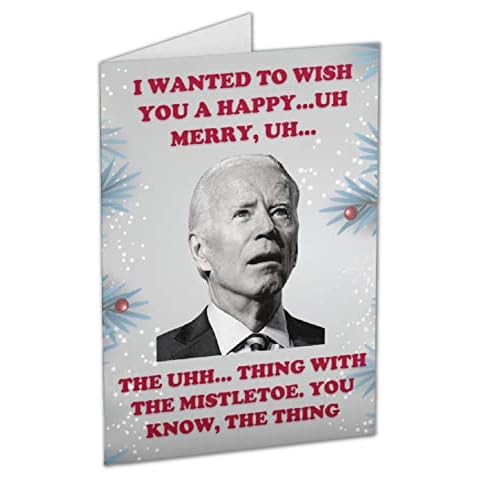 Pesky Patriot Funny Joe Biden Let’s Go Brandon Christmas Card | Hilarious Biden Political Gag Gift for Xmas | Great for Republicans or Anti-Biden People Cover