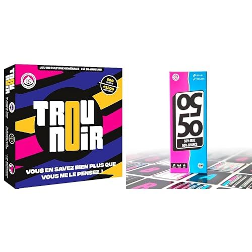 Lot Trou Noir et 50/50 - Jeux de Societe - Jeux d'ambiance et de Stratégie - Quiz Culture Générale Entre Amis ou en Famille - Jeu de Société Adulte - A partir de 2 Joueurs